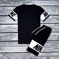 Мужской комплект футболка шорты летний Nike king черный Спортивный костюм на лето Найк