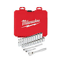 Набір метричних головок з тріскачкою 1/4" Milwaukee 28 предметів (4932464943)