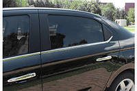 Нижние молдинги стекол (4 шт, нерж) Citroen C-Elysee/Peugeot 301 2012-