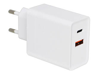 Мережевий зарядний пристрій AR-QC-PD 5V 3A USB/TYPE C White (7614)