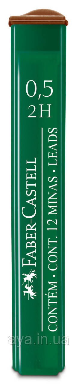 Грифель для механічного олівця Faber-Castell Polymer, 2Н 0,5 мм, 12 штук у пеналі