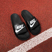 Летние мужские тапочки Nike черного цвета, Мужские тапки Nike черные (Найк черный)