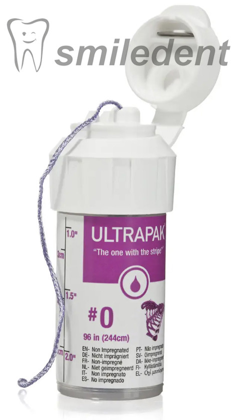Ultrapak, # 0, 1шт, № 131, ретракційна нитка в'язана, без просочення, Ультрапак №0, 244см, 1шт.