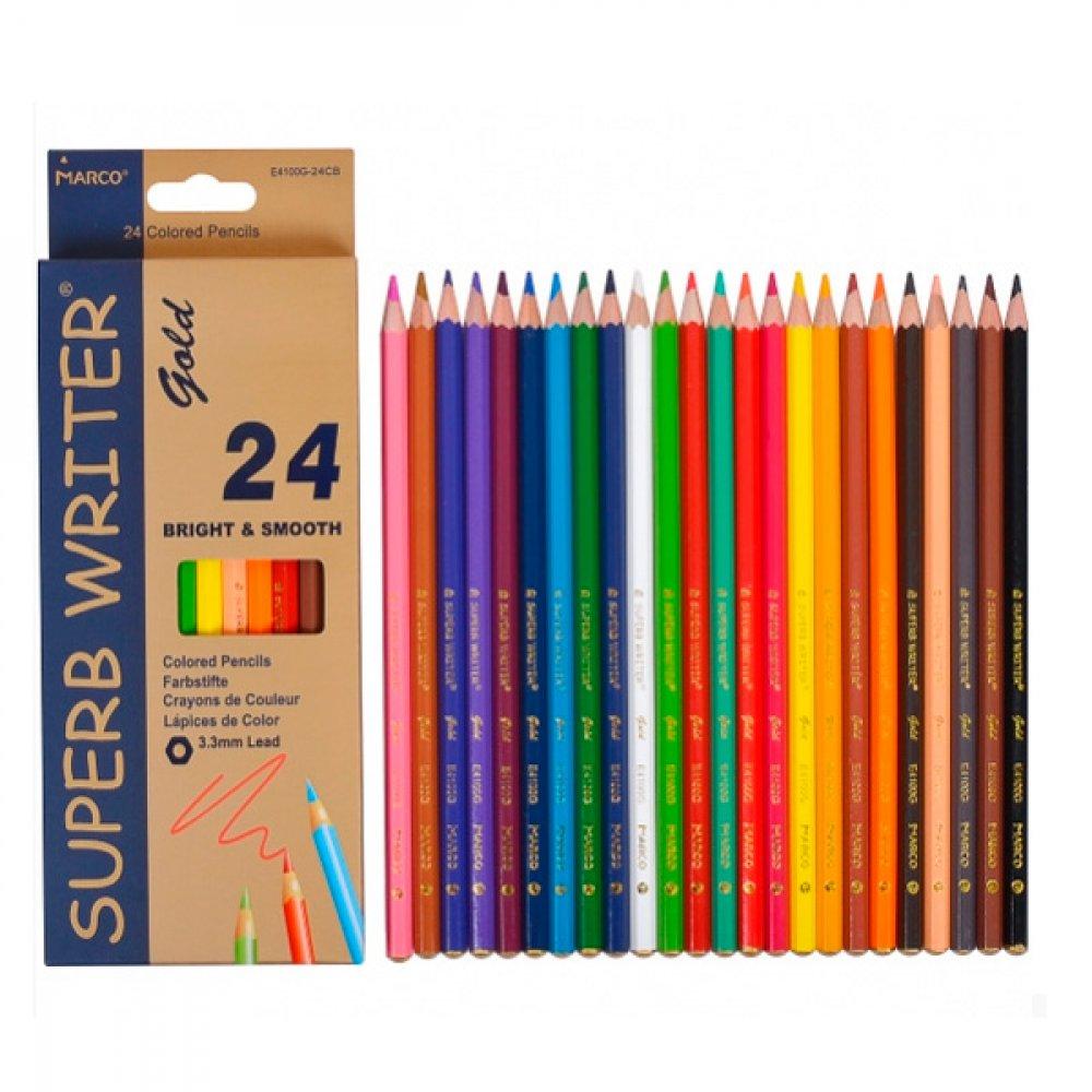 Кольорові олівці Marco 24 кольори (4100-24G), фото 1