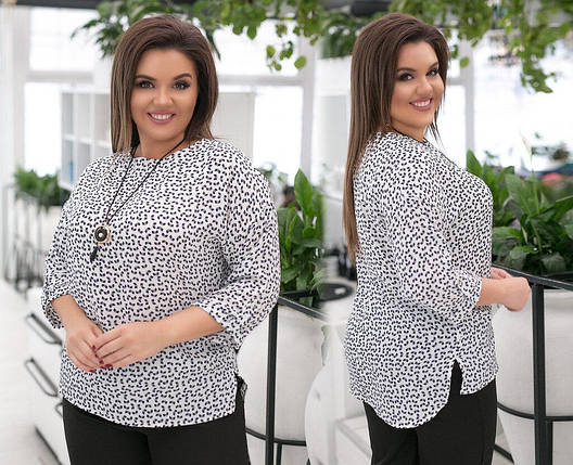 Жіноча блузка асиметричної крони, тканину "Шіфон" 52 розміри, фото 1