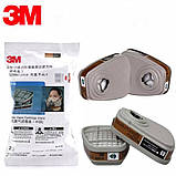 Подвійний змінний вугільний фільтр для респіраторної маски 3M (2 шт), фото 3