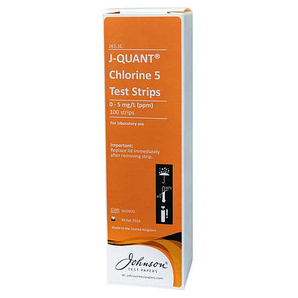 Тестові Смужки на хлор до 5 ppm JTP J-QUANT Chlorine 5 (100 шт), фото 2