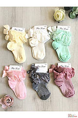 ОПТОМ Шкарпетки з мереживним рюшем і бантами для дівчинки (16/3-4 роки) Pier Lone 8681788542030