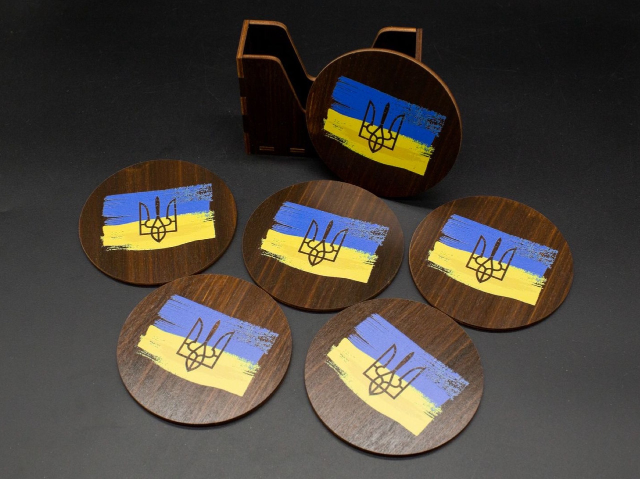 Комплект підставок в коробочці, 6шт., тоновані, 10х11см, фото 1