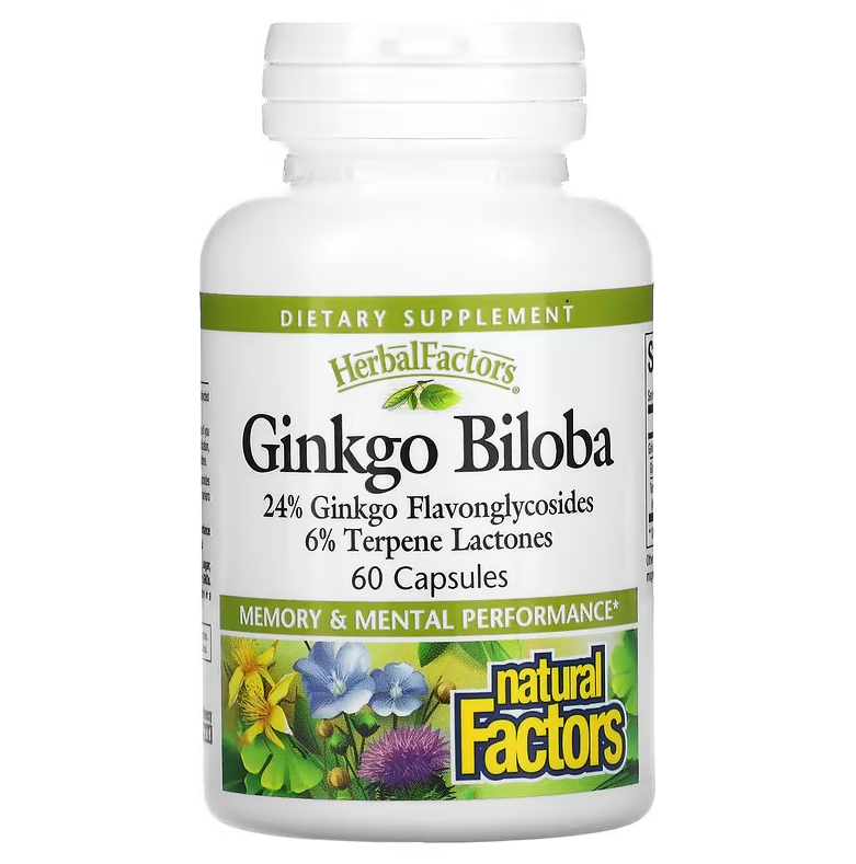 Ginkgo Biloba Natural Factors 60 капсул