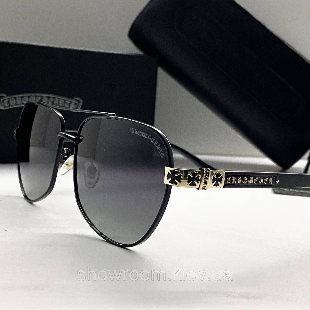 Чоловічі сонцезахисні окуляри Chrome Hearts 5078-2 black