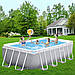 Каркасний басейн Intex 26792, 488*244*107 см, сходи, фільтр-насос (3785 л/ч), тент, підстилка, фото 9