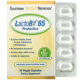 LactoBif Probiotics 65 Billion CFU California Gold Nutrition 30 капсул