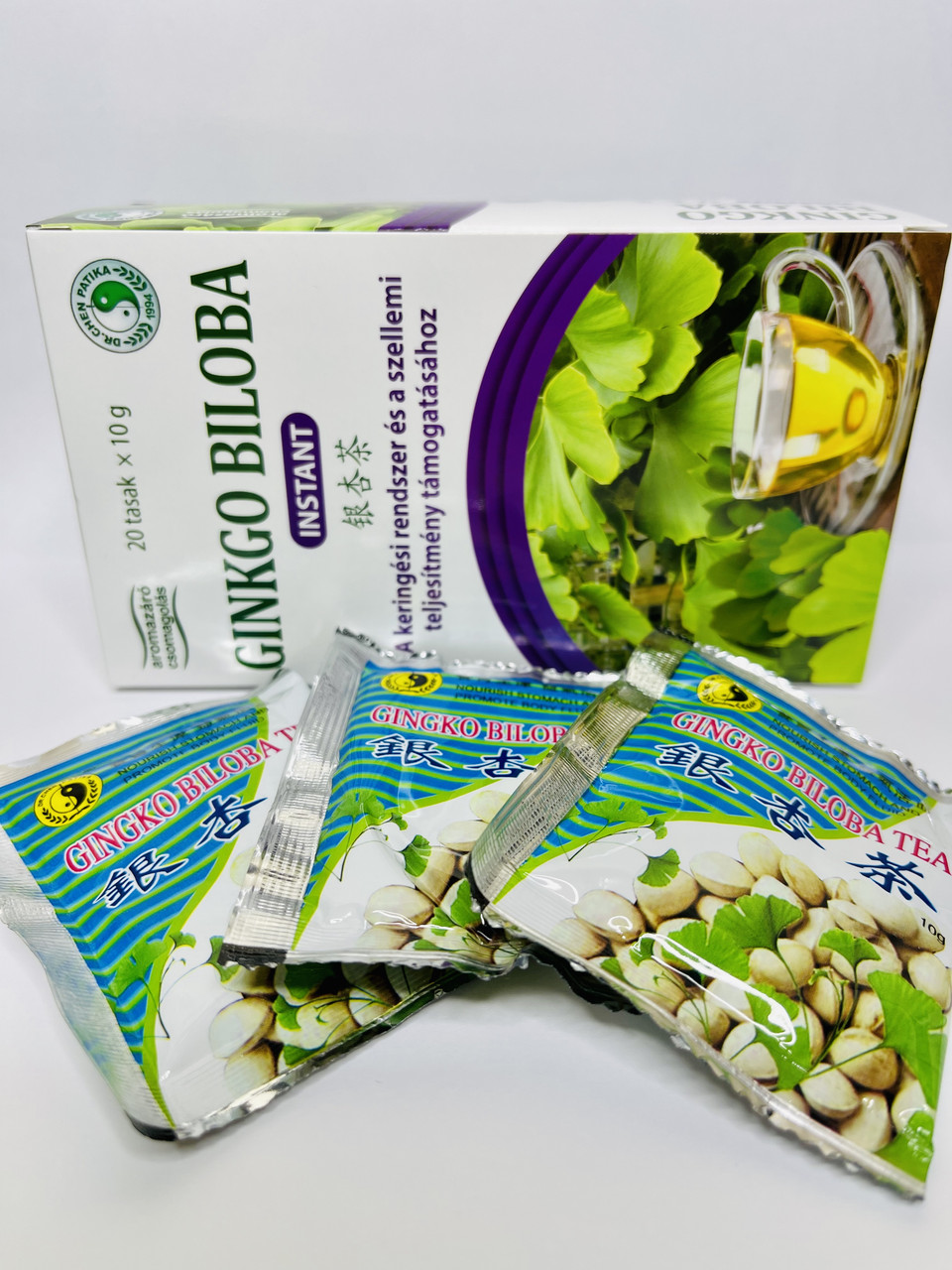 Чай Гінкго білоба (Ginkgo Biloba) дволопатевий стимулює роботу головного мозку розчинним 20 штук