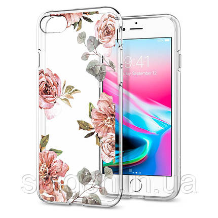 Чехол Spigen для iPhone SE 2022/ 2020/ 8/ 7 Liquid Crystal Aquarelle, Rose (054CS22619), фото 1