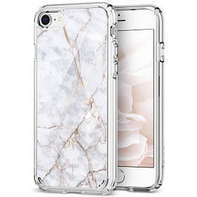 Чехол Spigen для iPhone SE 2022/ 2020/ 8/ 7, Ultra Hybrid 2 Marble, Carrara White (054CS24049)