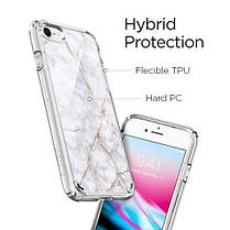 Чехол Spigen для iPhone SE 2022/ 2020/ 8/ 7, Ultra Hybrid 2 Marble, Carrara White (054CS24049), фото 4