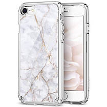 Чехол Spigen для iPhone SE 2022/ 2020/ 8/ 7, Ultra Hybrid 2 Marble, Carrara White (054CS24049), фото 5