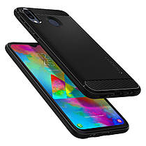 Чохол Spigen для Samsung Galaxy M20 Rugged Armor, Black (610CS25968), фото 3