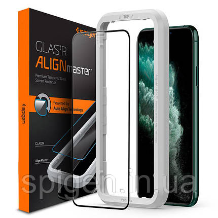 Захисне скло Spigen для iPhone 11 / XR Glas.tR AlignMaster (1 шт.) Black (AGL00106), фото 1