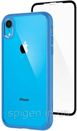 Чохол Spigen для iPhone XR Ultra Hybrid 360, Blue (+ захисне скло) (064CS25349), фото 1