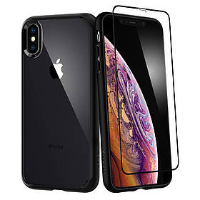 Чохол та скло Spigen для iPhone XS Max Ultra Hybrid 360, Black (065CS25132)