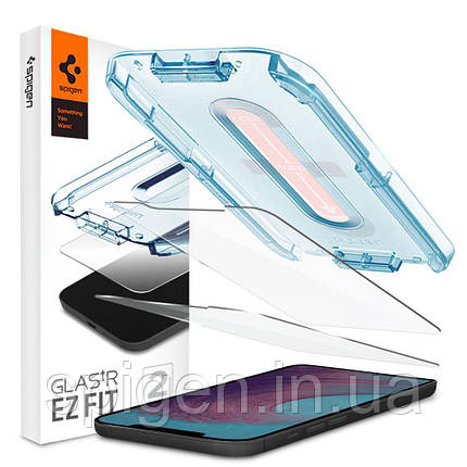 Захисне скло Spigen для iPhone 12 Pro Max EZ FIT GLAS.tR Screen Protector (2 шт), Clear (AGL01791), фото 1