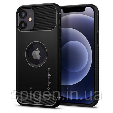 Чехол Spigen для iPhone 12 mini 5.4" (2020) Rugged Armor, Black (ACS01743), фото 1