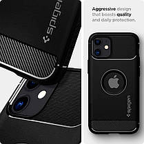 Чехол Spigen для iPhone 12 mini 5.4" (2020) Rugged Armor, Black (ACS01743), фото 4
