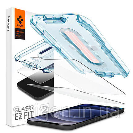 Захисне скло Spigen для iPhone Mini 12 EZ FIT GLAS.tR Screen Protector (2 шт), Clear (AGL01811), фото 1