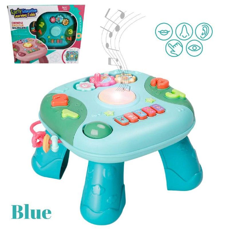 Дитячий ігровий музичний розвиваючий центр столик 2 в 1  6811A  Блакитний, фото 1