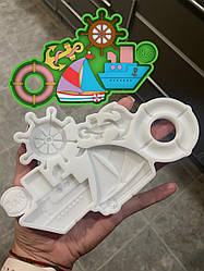 ЕКСКЛЮЗИВ! Авторський силіконовий Молд для шоколаду, карамелі та мастики "Морський набір №2"