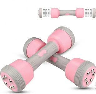 Багатофункціональні масажні гантелі Multifuntional massage dumbbells Рожеві