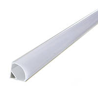 Комплект: профіль алюмінієвий АНОДОВАНИЙ ЛСУ16 з розсіювачем, кругла лінза (2м.профілю+2м.розсіювача)