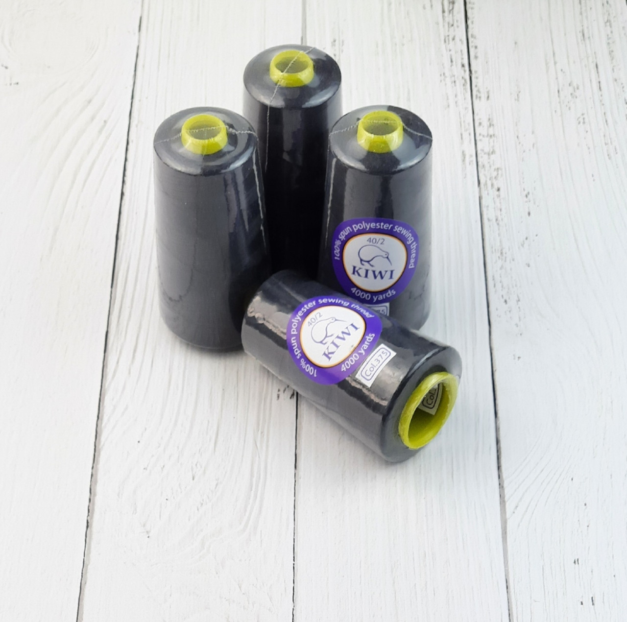 375 Швейні нитки Kiwi 40/2 (4000 ярдів) МОКРИЙ АСФАЛЬТ