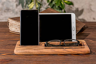 Чоловічий дерев'яний органайзер «Офісний набір»