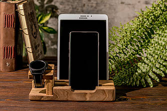 Підставка-органайзер із дерева для гаджетів «Samsung Family»