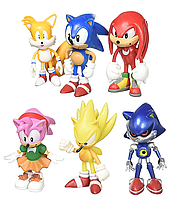 Набор фигурок Классический Ёжик Супер Соник, 6в1, 7 см - Classic Sonic the Hedgehog