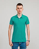 Чоловіче однотонне поло, бірюзового кольору