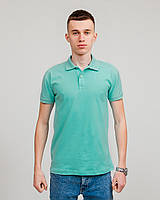 Чоловіче однотонне поло, бірюзового кольору