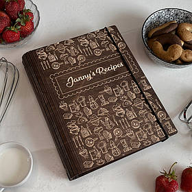 Дерев'яна Кулінарна Книга з індивідуальним гравіюванням Favorite recipes 4 від "SKINWOOD" CB-006