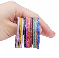 Лента для дизайна ногтей "Сахарная нить" 3 мм. набор 10шт.
