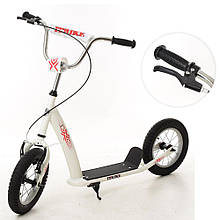 *Самокат для дітей і дорослих Scooter з ручним гальмом (БІЛИЙ) арт. 2-047-W