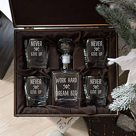 Подарунковий набір для віскі на 2/4/6 персон з гравіюванням на замовлення DS-0027