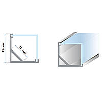 Комплект: профіль алюмінієвий кутовий АНОДОВАНИЙ ЛПУ16 з прямокутним розсіювачем (Комплект 2м.)