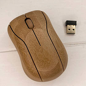 Дерев'яна бездротова настільна Bluetooth мишка для ПК та ноутбуків Mouse від "SKINWOOD" SM-001
