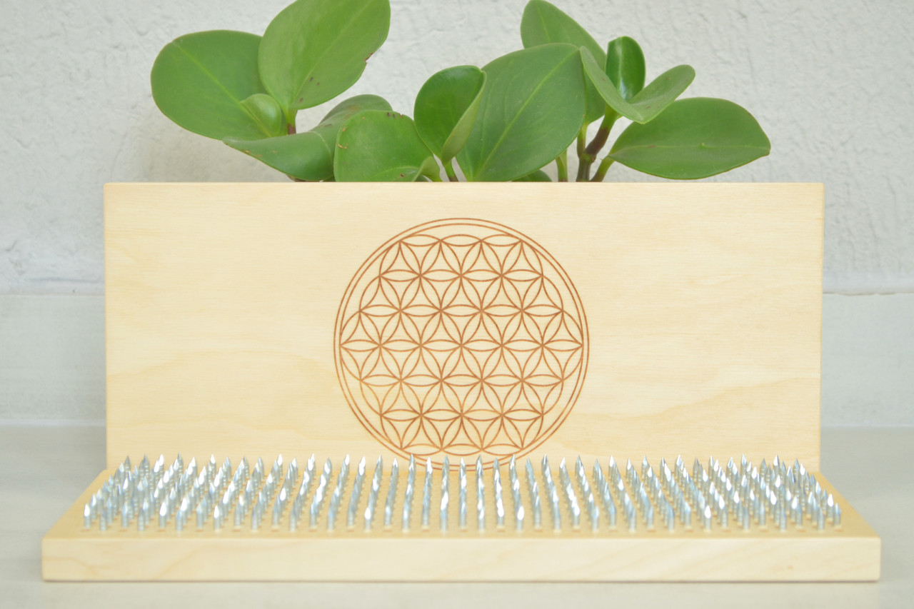 Дошка з цвяхами для йоги "Квітка життя" для початківців з кроком 10 мм, фото 1