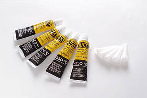 Герметик прокладок високотемпературний +350 °C, 100% силіконовий, чорний 5х25 г (пачка 5 шт.) СИЛА