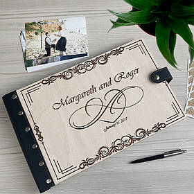 Дерев'яний альбом для фотографій із натурального дерева з гравіюванням Love від "SKINWOOD" FAL-9