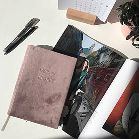 Блокнот із тисненням імені з велюру "Individual Text" А5, Рожевий